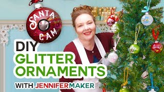 DIY Glitter Ornaments  Personalized on a Cricut [upl. by Niamreg579]