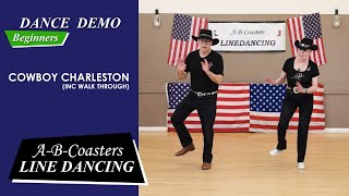 COWBOY CHARLESTON  Line Dance Demo amp Walk Through [upl. by Sidell]