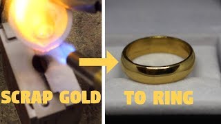 MAKING A GOLD RING FROM SCRAP sandcasting [upl. by Alaric]