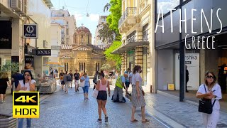 Athens Greece 4KHDR Walking Tour  2021  Tourister Tours [upl. by Ayamat395]