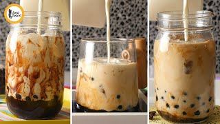 BubbleBoba Milk Tea 3 Ways from scratch Recipe By Food Fusion [upl. by Nare]