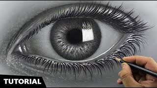 Draw Hyperrealistic Eye  Easiest Method  Narrated Stepbystep [upl. by Itsim]