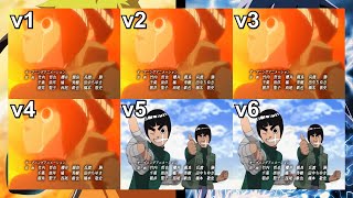 Naruto  Opening 5 Comparison  Versions 16 HD  60 fps [upl. by Dearr805]