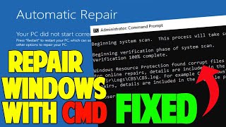 How To Repair Windows 10 Using Command Prompt  Startup Issue Fixed [upl. by Yelyah]