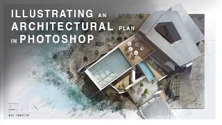 Illustrating an Architectural Plan in Photoshop  Narrated Full Tutorial  Realtime [upl. by Drona]