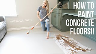 How to Paint Concrete Floors  HomeWithStefani [upl. by Notnef]