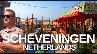 4K A virtual walk around Scheveningen Netherlands beach bars amp pier [upl. by Ariella131]