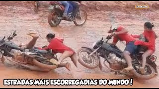 TENTE NÃO RIR ESTRADAS MAIS ESCORREGADIAS DO MUNDO [upl. by Edrahs]