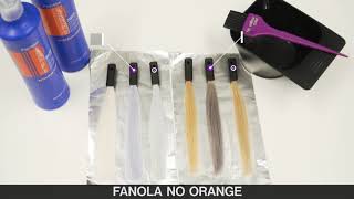 Fanola No Yellow and No Orange toning comparison swatches [upl. by Anniala714]