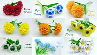 9 Simple and Beautiful Paper Flowers  Paper Craft  DIY Flowers  Home Decor [upl. by Marthena]