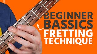 Basic Bass Fretting Technique Beginner Bass Basics [upl. by Noroj523]