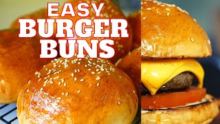 Easy Burger Buns in 45 minutes  Easiest Burgers from scratch [upl. by Olly]