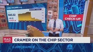 Jim Cramer talks chip stocks after ASMLs disappointing results [upl. by Norbel67]