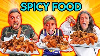 EATING Only SPICY FOOD For 24 Hours Worlds Spiciest Food Challenge  The Royalty Family [upl. by Star]