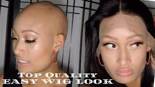 Flawless Bob Lace Frontal Wig Install on bald scalp Alopecia [upl. by Childers]