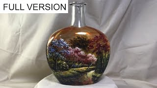 Full version  DIY Painted Wine Bottles using Vitrail Pebeo [upl. by Ruhtracam]