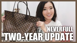 Louis Vuitton Neverfull MM Rose Ballerine ReviewWear amp Tear [upl. by Linder]