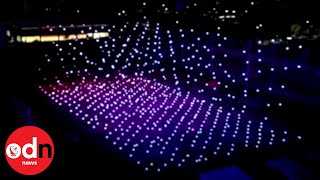 1100 Drones Put on Incredible Light Show in China [upl. by Haimehen]