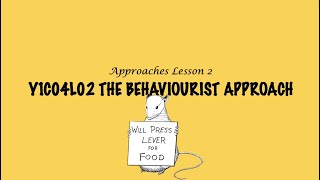 ALevel Psychology AQA Approaches  The Behaviourist Approach [upl. by Sakmar173]