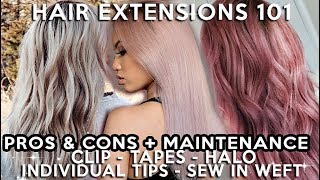 EVERYTHING YOU NEED TO KNOW ABOUT HAIR EXTENSIONS  5 TYPES  BRANDS I LIKE amp DISLIKE [upl. by Quintie]