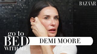 Demi Moores AntiAging Nighttime Skincare Routine  Go To Bed With Me  Harpers BAZAAR [upl. by Eednam741]