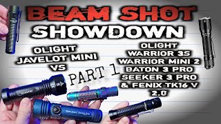 Olight Javelot Mini Beam shot comparison Part 1 EDC [upl. by Erbes]