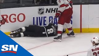 Drew Doughty Slow To Get Up After Awkward Hit From Jordan Staal [upl. by Iramohs]