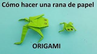 Cómo hacer una rana de papel  Origami [upl. by Anilemrac]