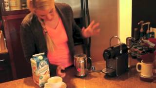 Nespresso Aeroccino Plus Frother Review Frothing Almond Milk [upl. by Einniw]