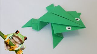 KAĞITTAN ZIPLAYAN KURBAĞA YAPMAK  Kolay Origami  Kağıttan yapılabilecekler [upl. by Aisylla730]