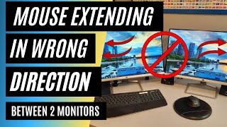 How to Setup 2 Monitors so the Mouse Extends Correctly  Windows 10 [upl. by Anialam]