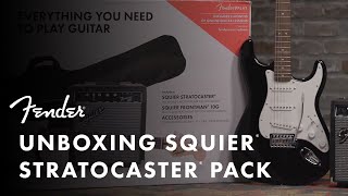 Unboxing The Squier Stratocaster Pack  Fender [upl. by Tratner]