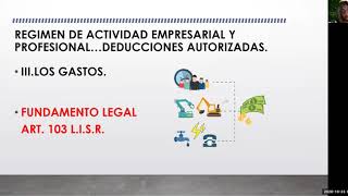 DEDUCCIONES AUTORIZADAS REGIMEN FISCAL DE ACTIVIDAD EMPRESARIAL Y PROFESIONAL [upl. by Tutt]