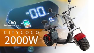 Scuter Electric Citycoco SE031 Stil Harley 2000 W 45 kmh Autonomie 120 km Baterie 60 V 40 AH [upl. by Aerda]