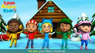 We Wish You A Merry Christmas Childrens Carols amp Songs With Lyrics  Little Action Kids [upl. by Analram676]